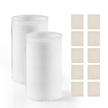 Brew Bags Set – 2 Grain, 10 Hop Fine Mesh