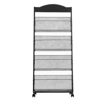 Brochure Display Rack, 4-Tier, Wheels, A4 Floor Stand