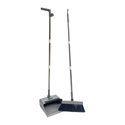 Broom & Dustpan Set with Swivel Head, Grey/Black