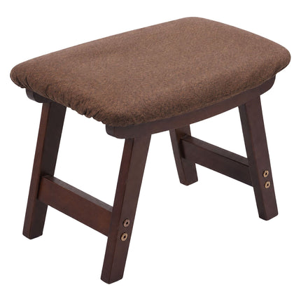 Brown Ergonomic Footstool, Beech Wood & Linen, 29x40x25 cm