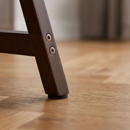 Brown Ergonomic Footstool, Beech Wood & Linen, 29x40x25 cm