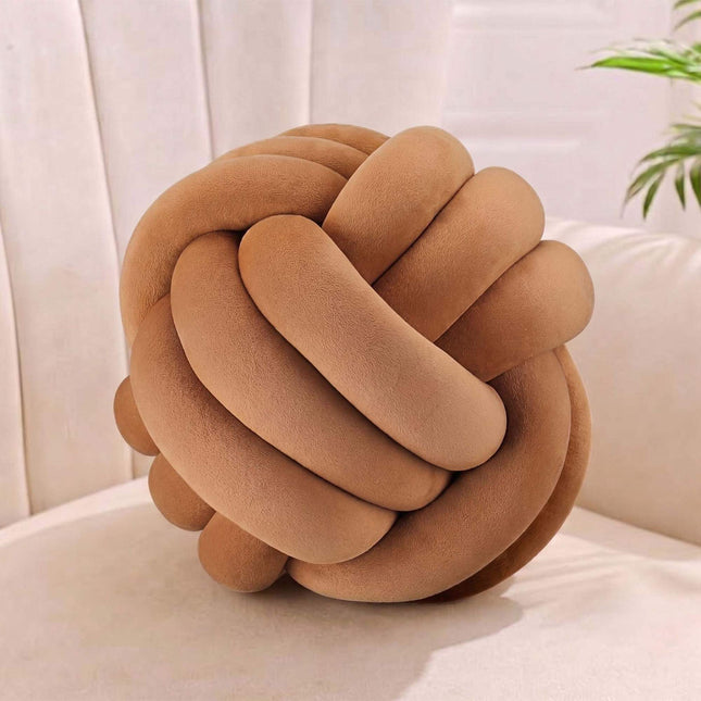 Brown Knot Pillow – 25 cm, Polyester Foam