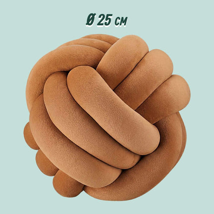 Brown Knot Pillow – 25 cm, Polyester Foam