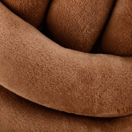 Brown Knot Pillow – 25 cm, Polyester Foam