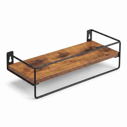 Brown MDF Wall Shelves, Set of 2, 40x15.5 cm