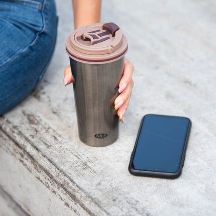 Brown Thermal Cup – Insulated, Reusable, 18 oz