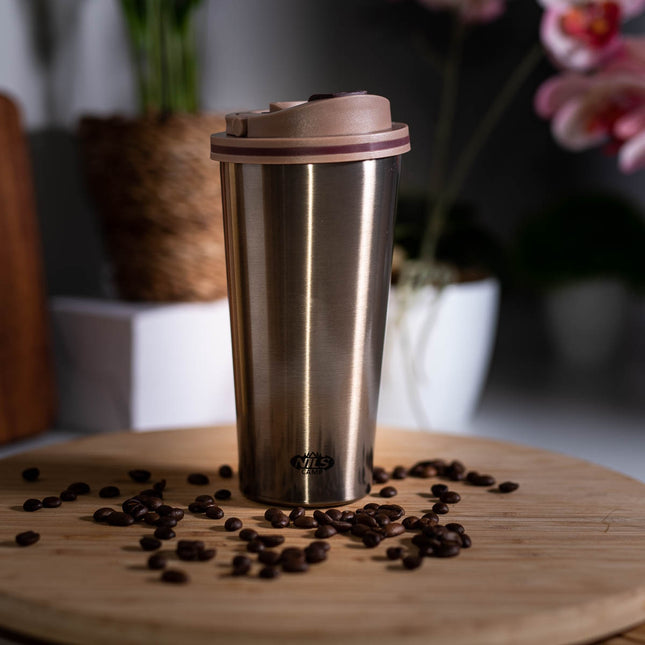 Brown Thermal Cup – Insulated, Reusable, 18 oz