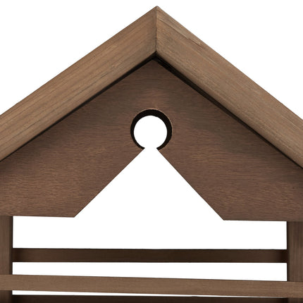 Brown bird table on pole