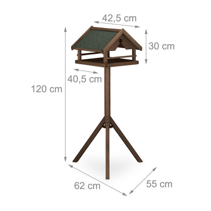 Brown bird table on pole