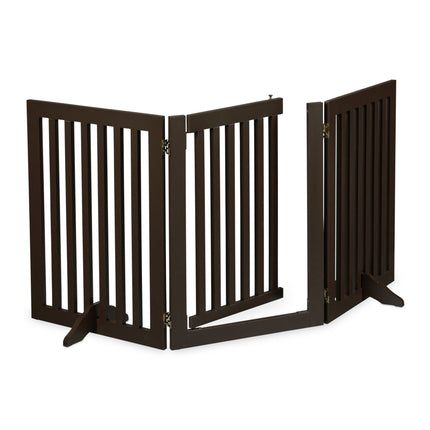 Brown security gate with door 70 cm