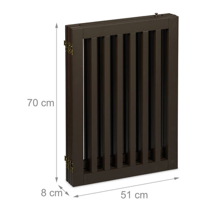 Brown security gate with door 70 cm