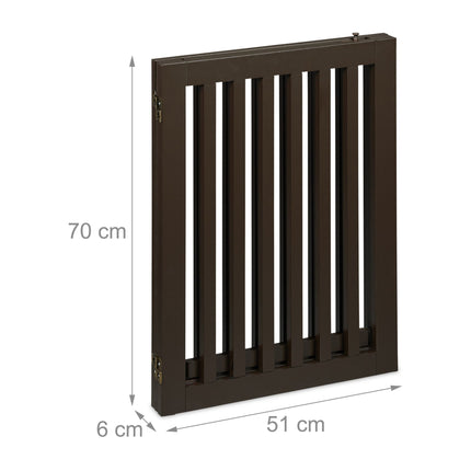 Brown security gate with door 70 cm