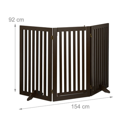 Brown security gate with door 92 cm