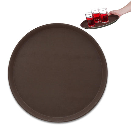 Brown serving tray for catering