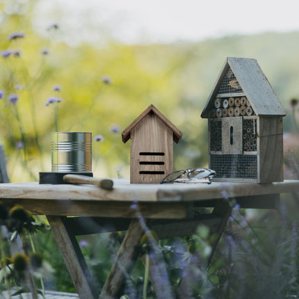 Brown spruce wood ladybug house
