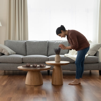 Brown tealight holder with tray