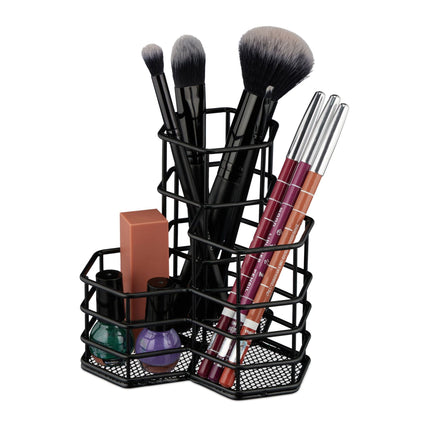 Brush holder with 3 compartments