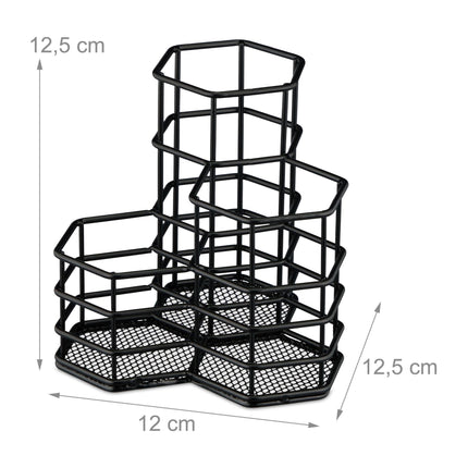 Brush holder with 3 compartments