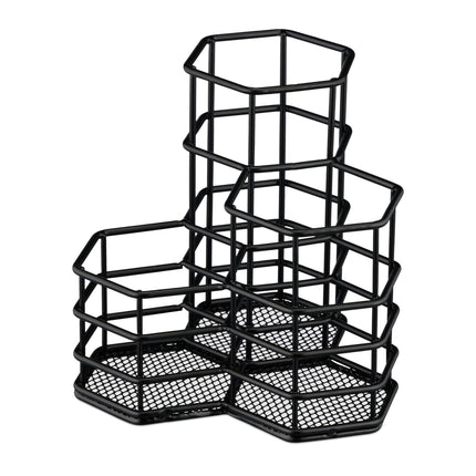 Brush holder with 3 compartments