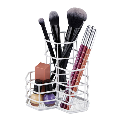 Brush holder with 3 compartments