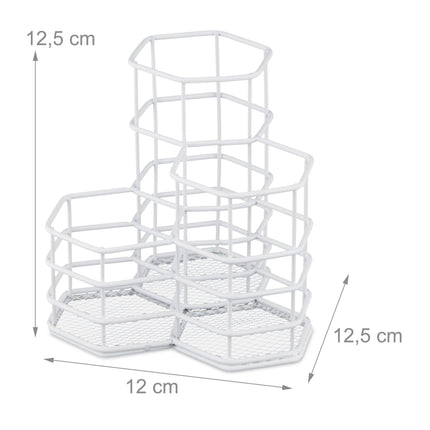 Brush holder with 3 compartments