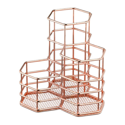 Brush holder with 3 compartments