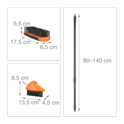 Brush set with telescopic handle