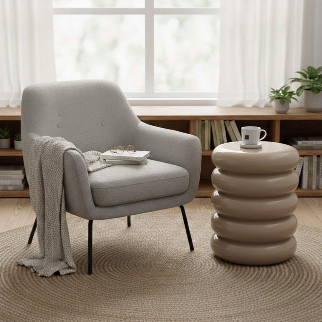 Bubble Design Iron Side Table and Stool