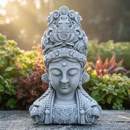 Buddha Bust Sculpture, 44cm, Weatherproof Polyresin