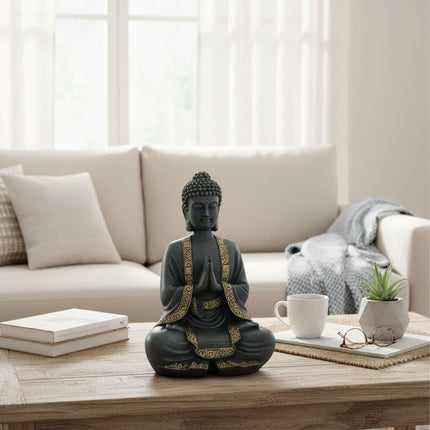Buddha Statue 38cm, Weather-Resistant Polyresin