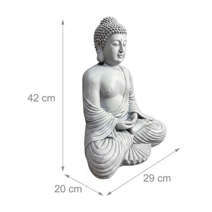 Buddha Statue, 42cm, Stone-Effect, Weatherproof