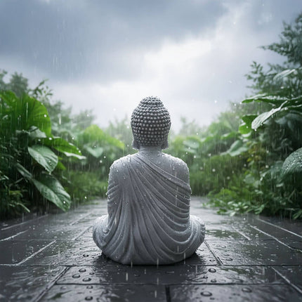 Buddha Statue, 42cm, Stone-Effect, Weatherproof
