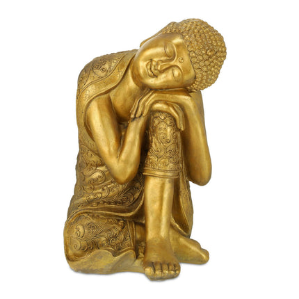 Buddha statue with head on knee