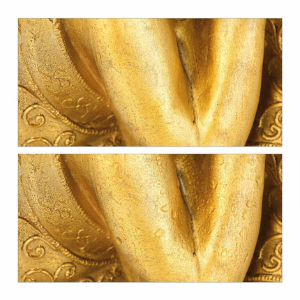 Buddha statue with head on knee