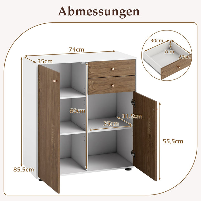 Buffet Cabinet with Adjustable Shelves and Drawers