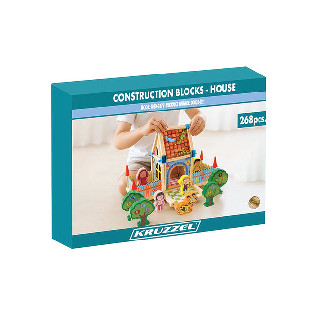 Building Blocks House Set, 268 Pieces, Ages 3+