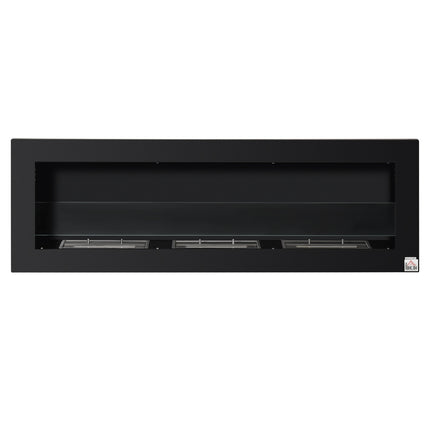 Built-In Ethanol Fireplace, 3 Burners, 120cm, Black