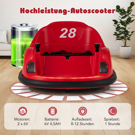 Bumper car for children electric bumper car with flashing LED lights red