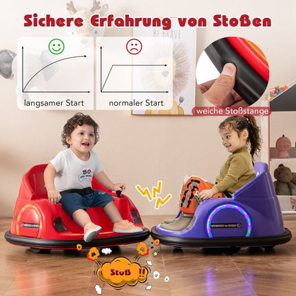 Bumper car for children electric bumper car with flashing LED lights red