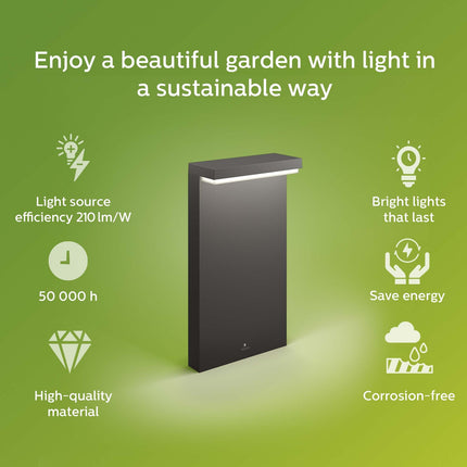 Bustan Pedistal Ultra Efficient LED 3.8W 800lm Anthracite