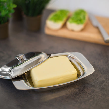 Butter Dish Stainless Steel with Handle