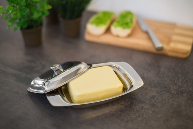 Botervloot roestvrij staal met handvat