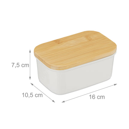 Butter dish ceramic &amp; bamboo