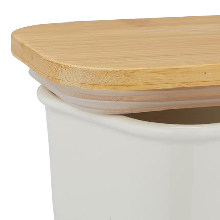 Butter dish ceramic &amp; bamboo