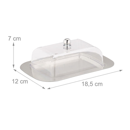 Butter dish in stainless steel and plastic