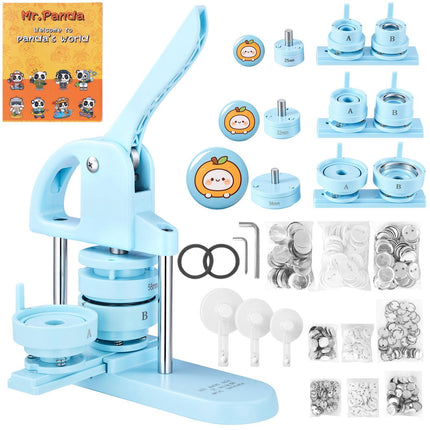 Button Maker Kit, 3-In-1 25/32/58mm, 300pcs Parts