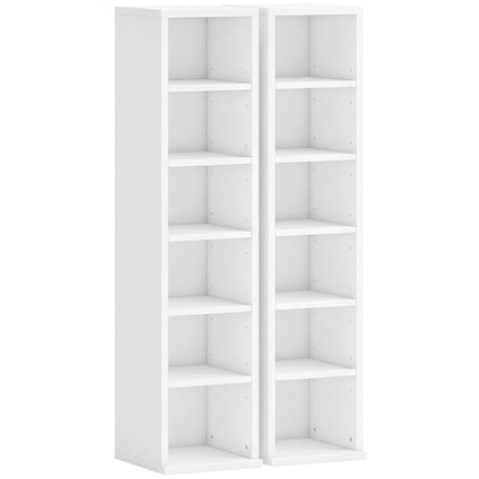 CD Storage Towers, Set of 2, Holds 204 CDs, White