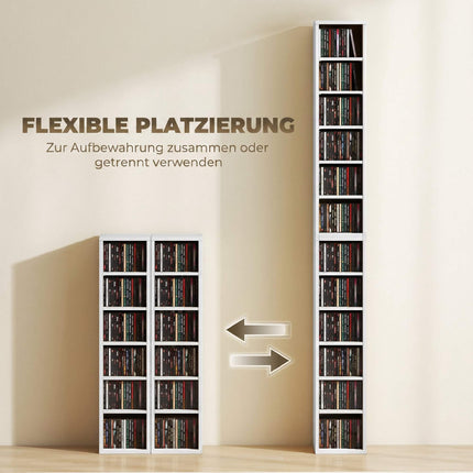 CD Storage Towers, Set of 2, Holds 204 CDs, White