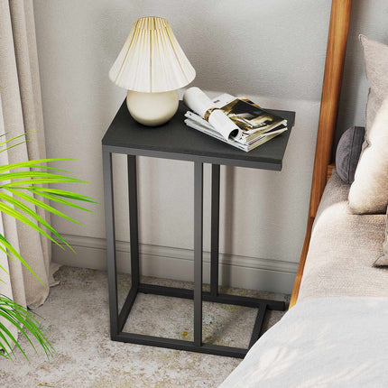 C-Shaped Side Table, Industrial MDF Steel, 48x28x59cm