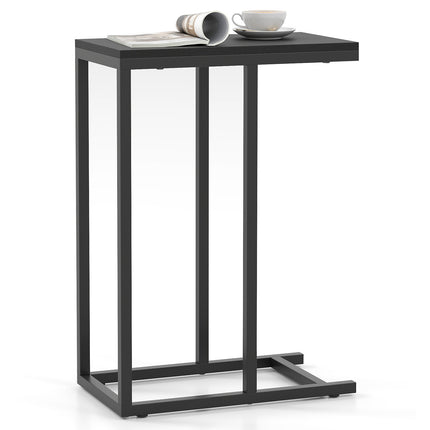 C-Shaped Side Table, Industrial MDF Steel, 48x28x59cm
